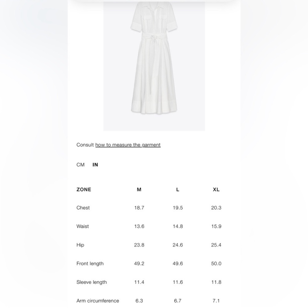 Zara white poplin midi dress with belt. Medium, NWT - Picture 5 of 13